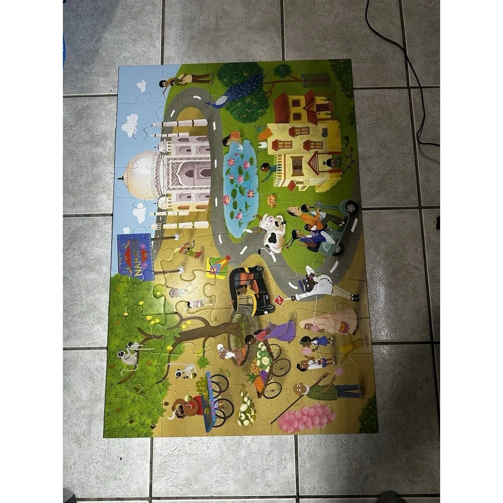 Kulture Khazana Namaste India Floor Puzzle 51 pc 3x2 ft Taj Mahal India Kids